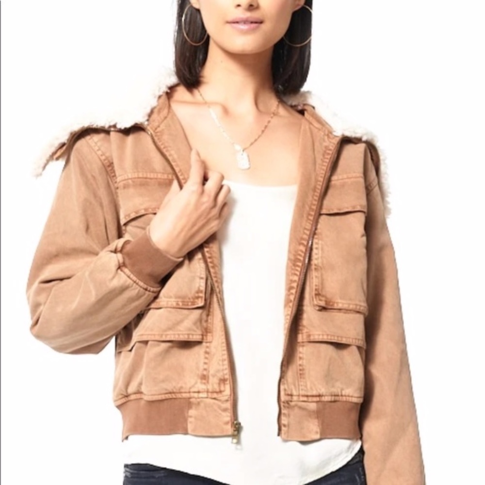NWT Young Fabulous & Broke Earhart Jacket With Faux Fur